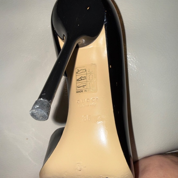 Gucci 284145 Black Patent Leather Pointed Toe Pumps Size 6 / 36 - Picture 6 of 10